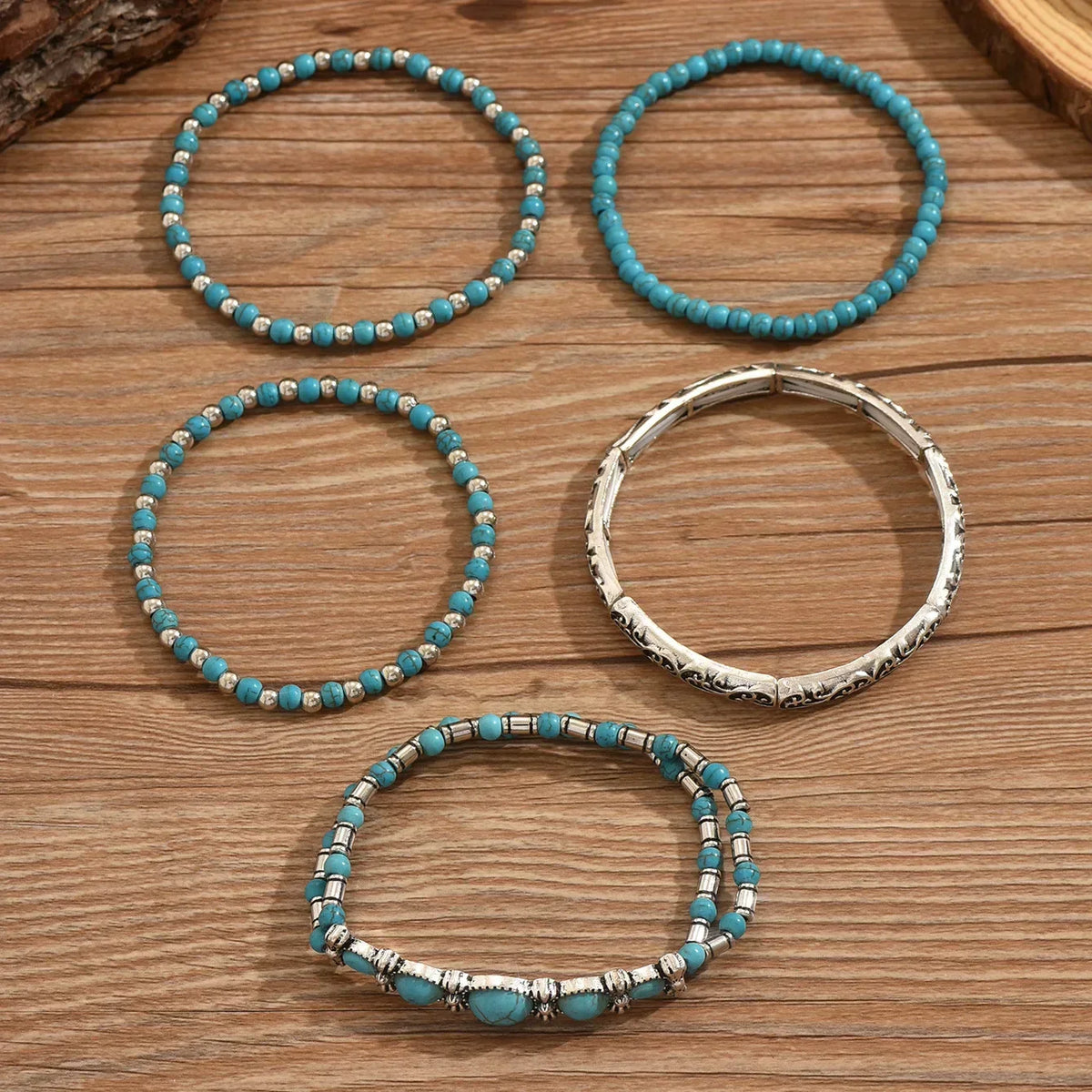 Bohemian Turquoise Bracelet 5-Piece Set