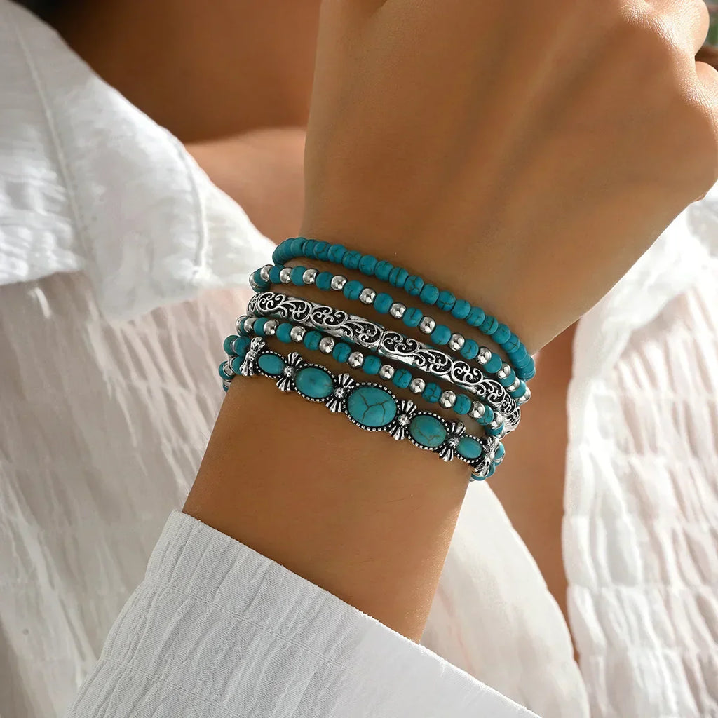 Bohemian Turquoise Bracelet 5-Piece Set