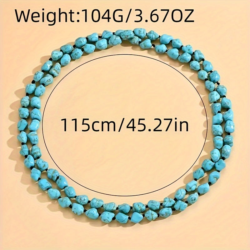 Sara — Turquoise & Natural Stone Double-Layer Bohemian Necklace