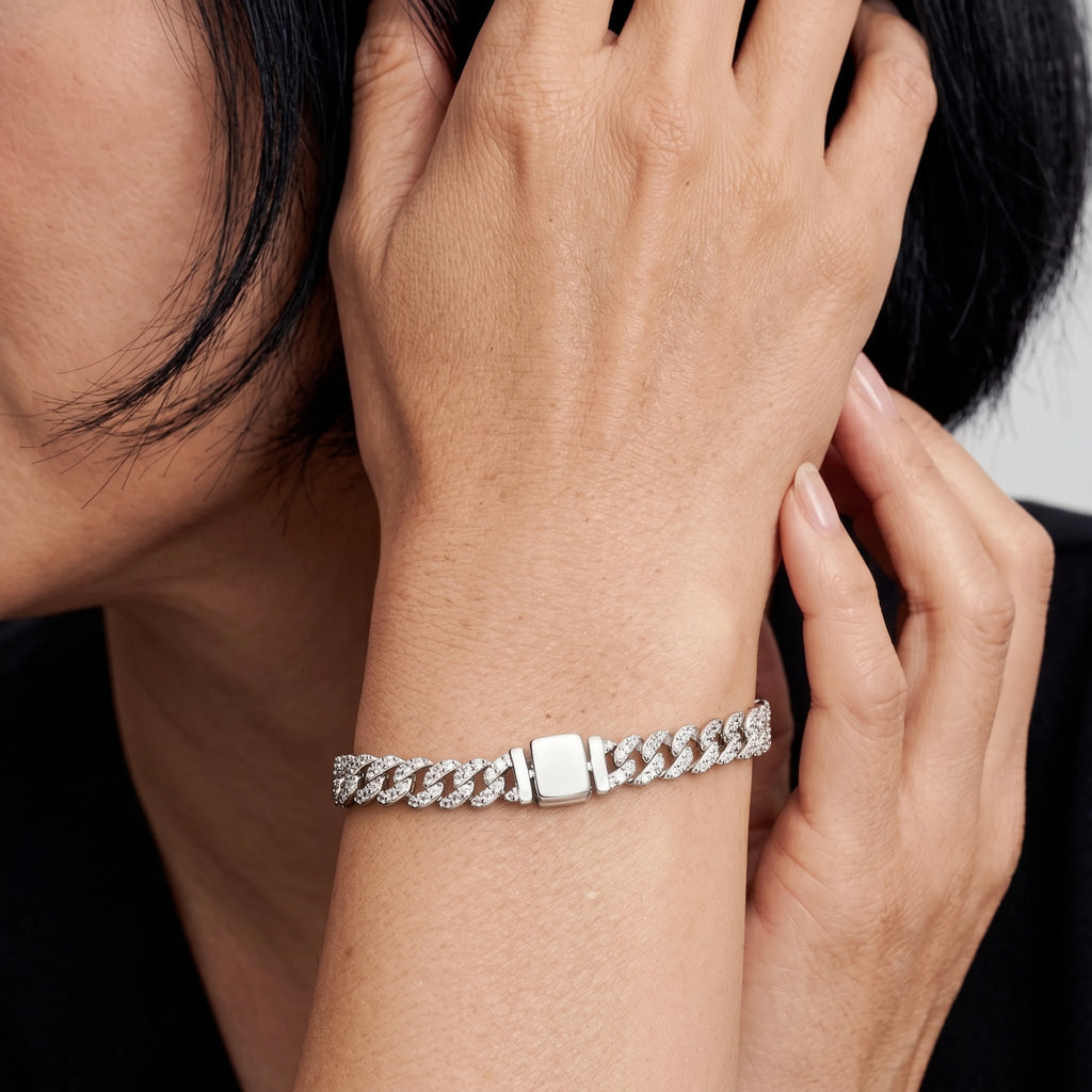 Moissanite Cuban-Link Bracelet