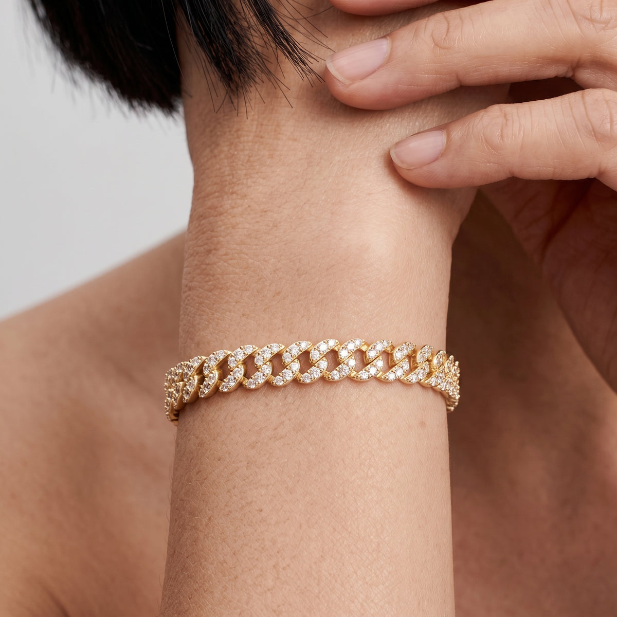 Moissanite Cuban-Link Bracelet