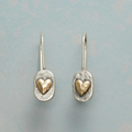 Heart-Motif Two-Tone Earrings