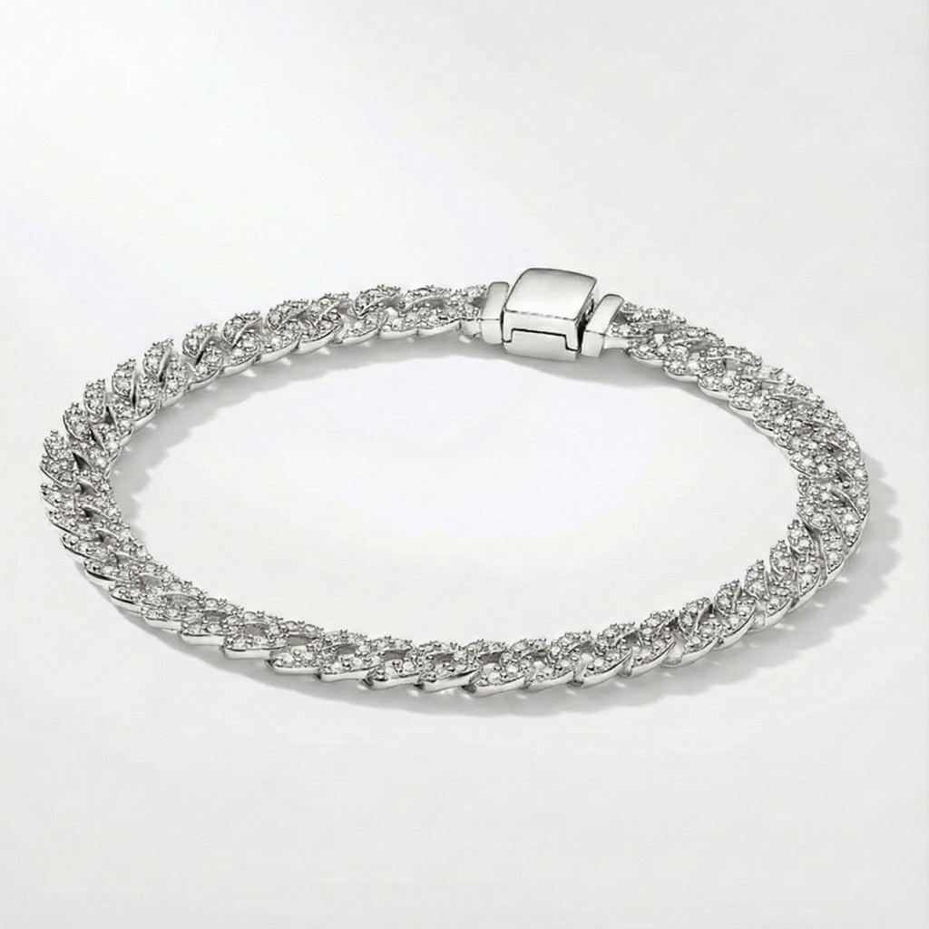 Moissanite Cuban-Link Bracelet