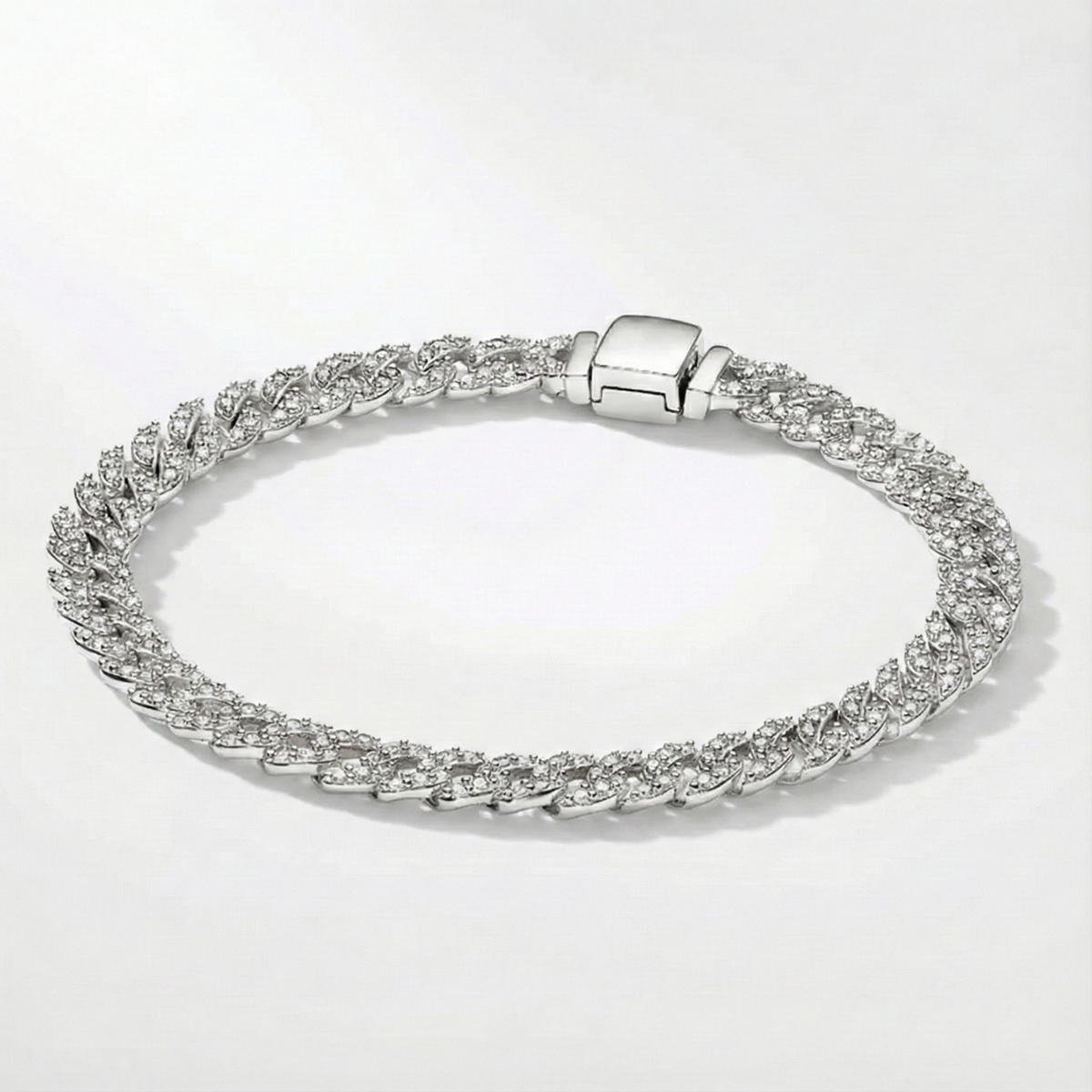 Moissanite Cuban-Link Bracelet