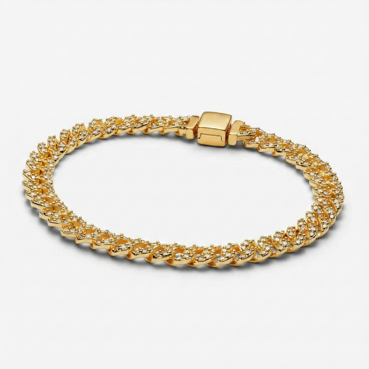 Moissanite Cuban-Link Bracelet