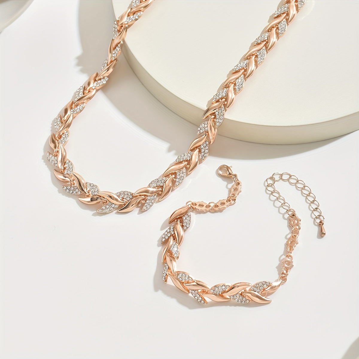 Rose Handcrafted Fishtail Pendant Necklace Set