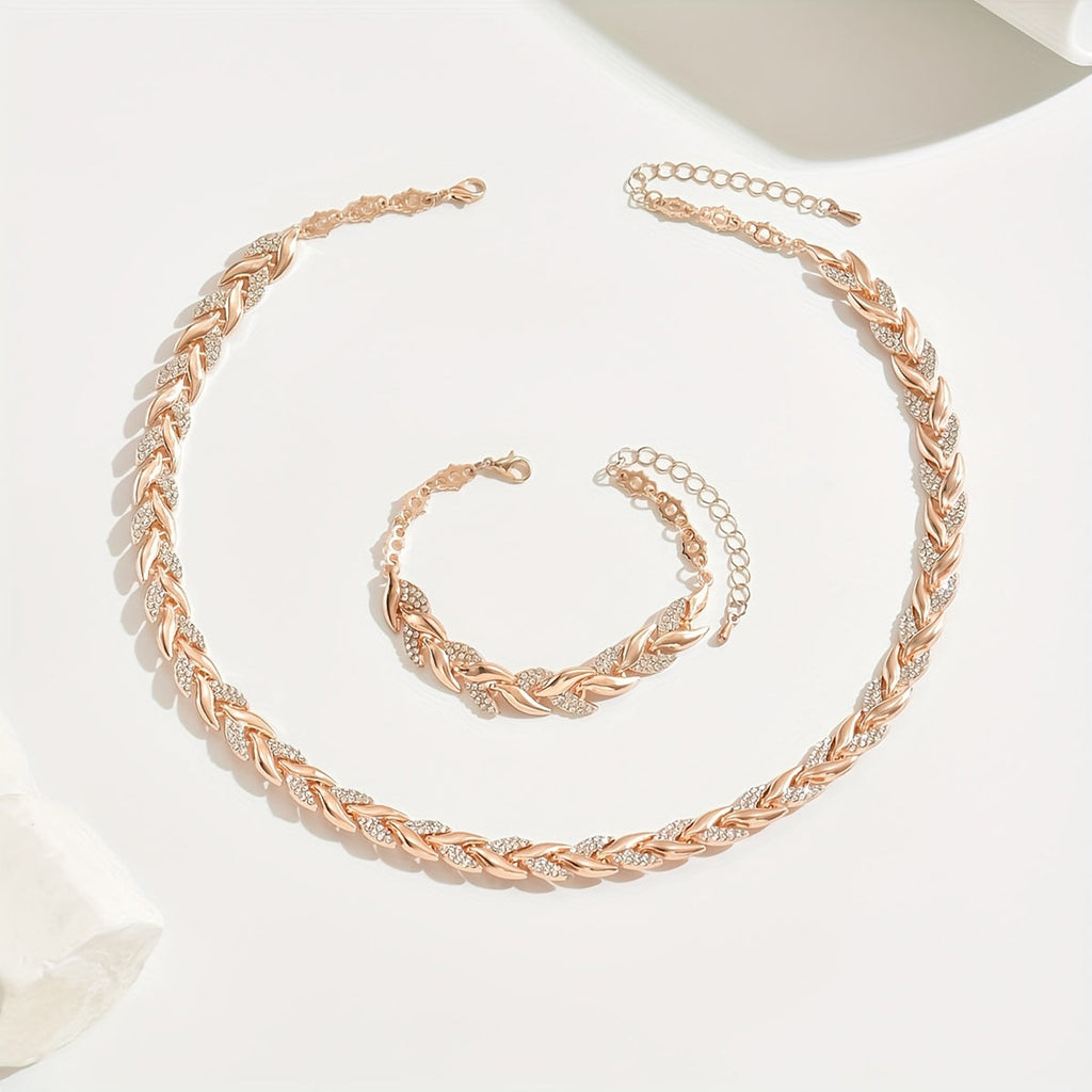 Rose Handcrafted Fishtail Pendant Necklace Set