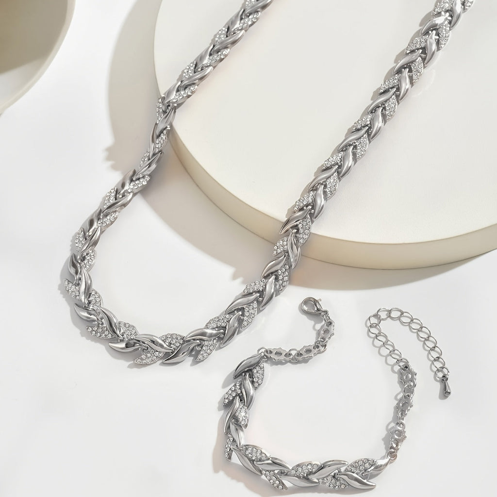 Rose Handcrafted Fishtail Pendant Necklace Set