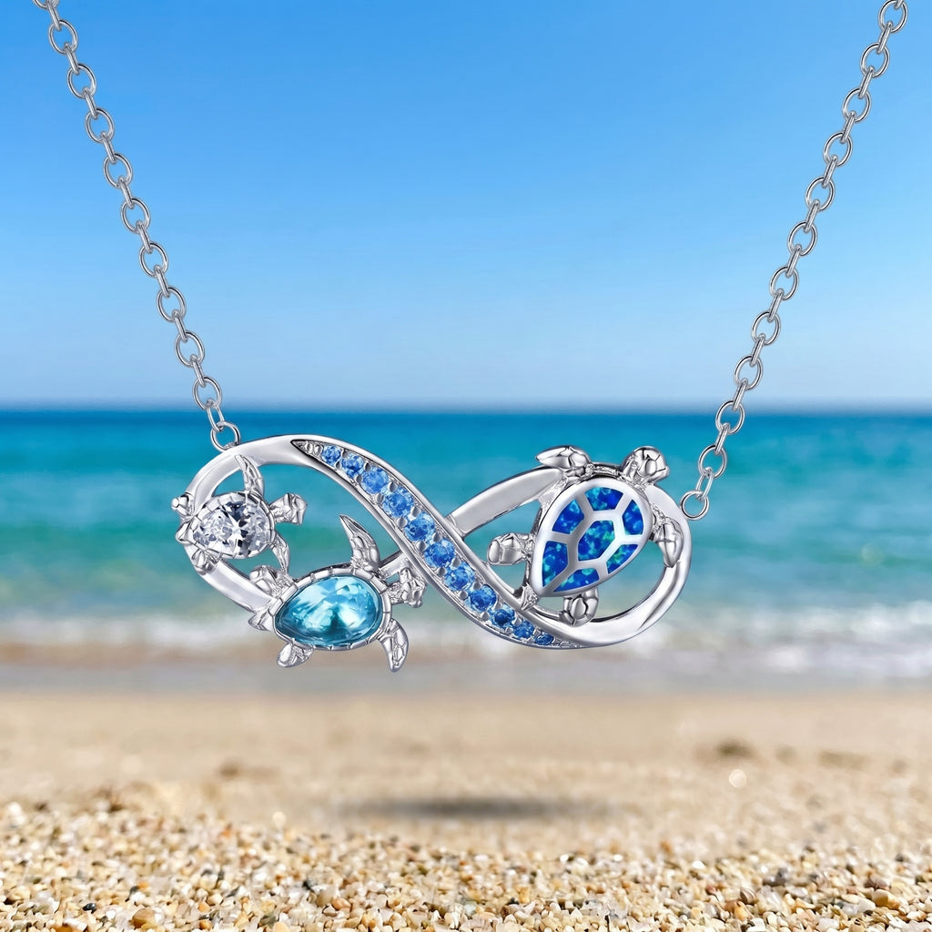 Naone — Infinity Turtle Crystal Necklace
