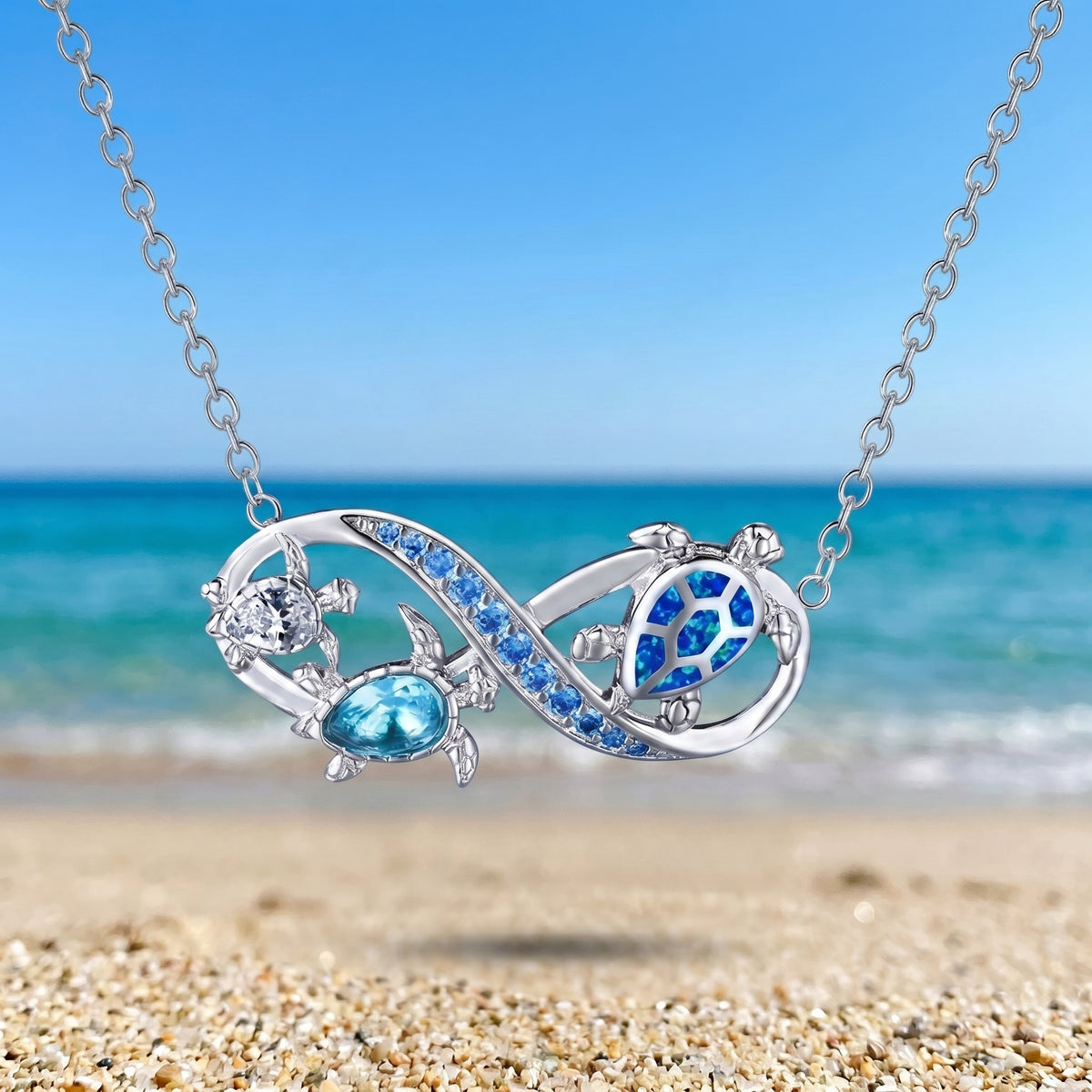 Naone — Infinity Turtle Crystal Necklace